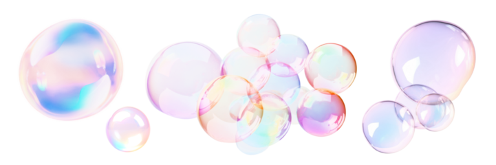 Bubble transparent effect  png element set on transparent background