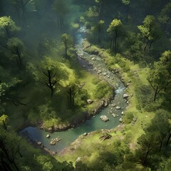 DnD Battlemap Misty Enchanted Grove: A Heroic Fantasy Adventure.