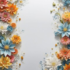 Obraz premium A Garden Symphony with the stunning colorful flowers in oil painting - Generative Ai