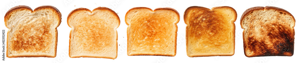 Poster burnt slice bread png element set on transparent background