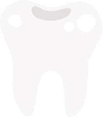 Flat human organ tooth cartoon illustration