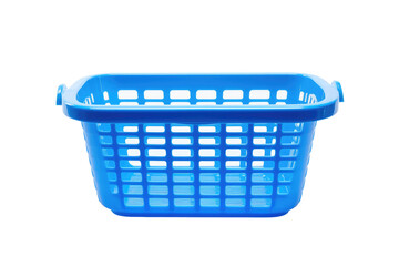 The Whimsical Dance of a Blue Plastic Basket on Transparent PNG Background.