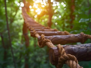 Navigating the Lofty Ropes Course A Teambuilding Challenge Amidst the Verdant Canopy