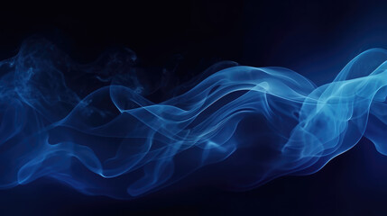 Fototapeta premium Ethereal Blue Smoke Waves on Black