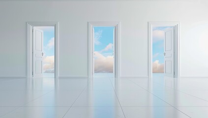 Open Doorways in Blue Interior