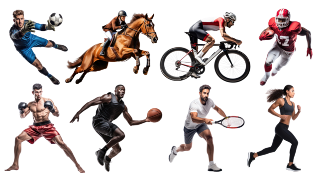 Sports png element set on transparent background