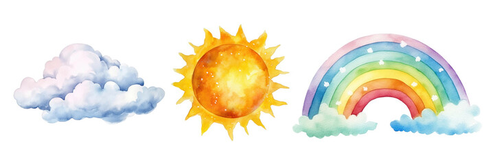 Weather element png element set on transparent background