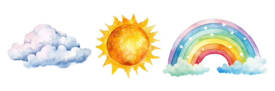 Weather element png element set on transparent background