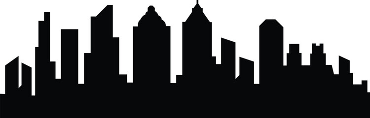 Philly Skyline Outline Silhouette Vector Illustration