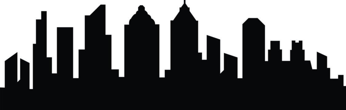 Philly Skyline Outline Silhouette Vector Illustration