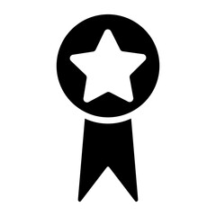 
Illustration showing a black winner medal icon on a white background
