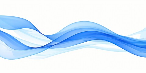 Naklejka premium Blue color wave isolated on white. Abstract background with smoke wavy lines. Transparent curly form pulsing in the air. Energy Streams. Flowing dynamic sound waves for brochure, website, flyer design