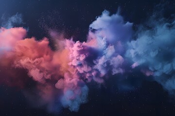 Colorful Powder Explosion on Dark Background