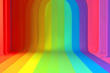 Colorful Rainbow Background Interior Vector Illustration