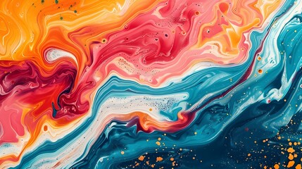 Vibrant Swirling Marbled Patterns with Bold Colors and Hypnotic Waves Abstract Concept for Digital Wallpaper or Backdrop Design