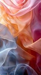 Ethereal Overlay of Translucent Textures in Harmonious Color Gradients Soothing and Captivating Abstract Artwork Concept