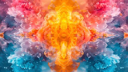 Dazzling Kaleidoscopic Visions of Symmetrical Psychedelic Patterns Bursting with Vibrant Colors and Digital