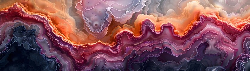 Surreal Microscopic Landscapes of Otherworldly Alien Terrains with Vibrant Abstract Patterns and Captivating Textures