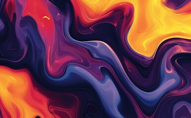 Fototapeta premium Abstract Fluid Art with Colorful Waves Design