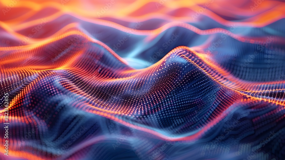 Poster captivating heatmap data landscape vibrant digital visualization of dynamic patterns and flowing ene