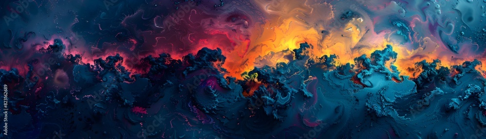Poster cosmic chaos a generative interpretation of celestial dynamism and expression