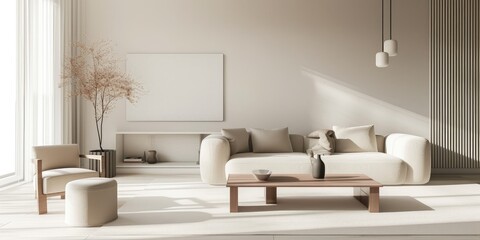 Elegant Minimalist Living Room with Natural Light