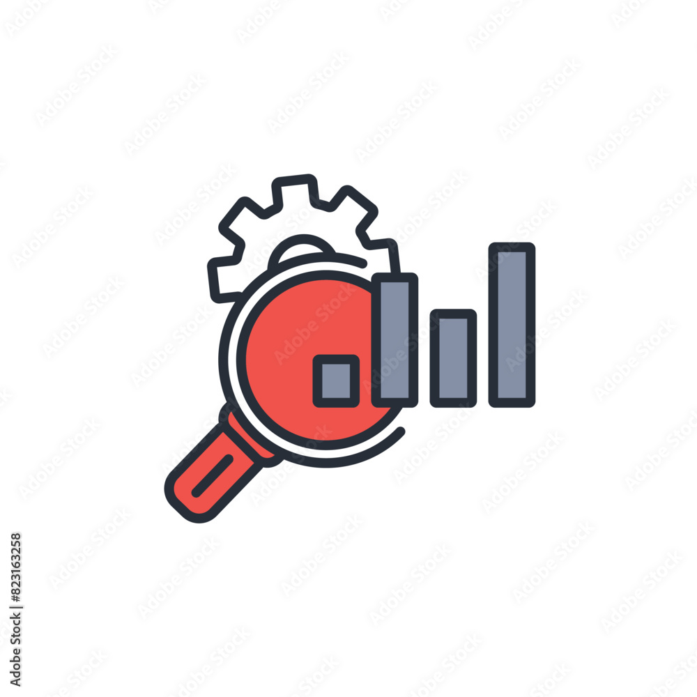 Poster data analysis icon. vector.editable stroke.linear style sign for use web design,logo.symbol illustra