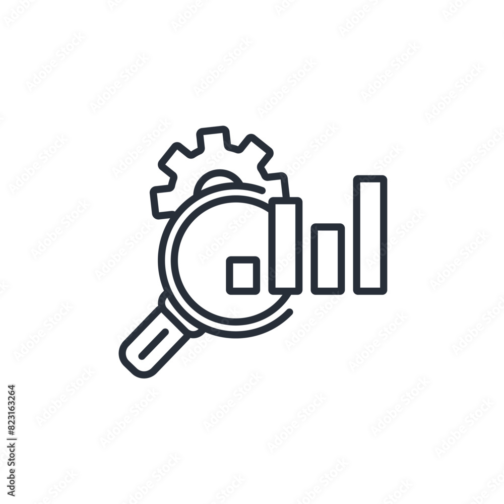 Poster data analysis icon. vector.editable stroke.linear style sign for use web design,logo.symbol illustra