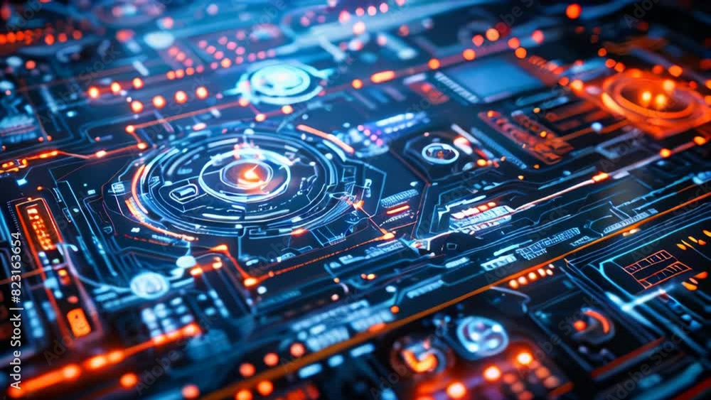 Poster abstract generic hologram interface animation