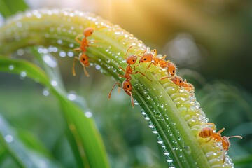 Naklejka premium Close ups of ants