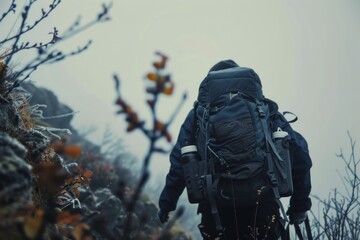 People hiking in mountains, enjoying active rest and breathtaking views