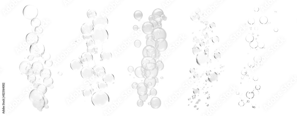 Poster bubbles png element set on transparent background
