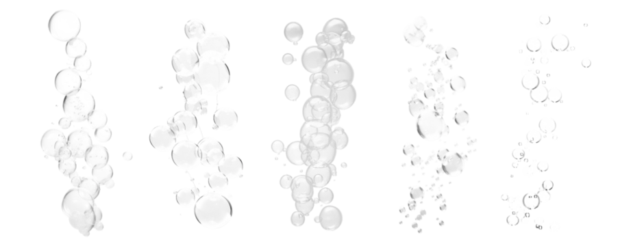 Bubbles png element set on transparent background