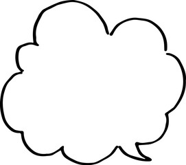 手書き風のもくもくした吹き出し