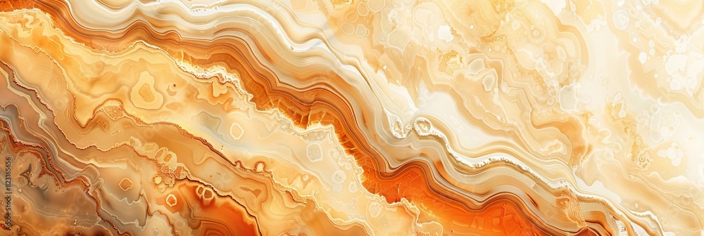 Poster marble texture in warm tones with fluid patterns