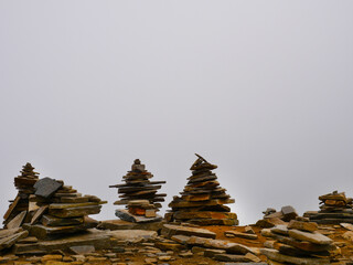 Rock stones balance in the mountain top, Rila, Bulgaria