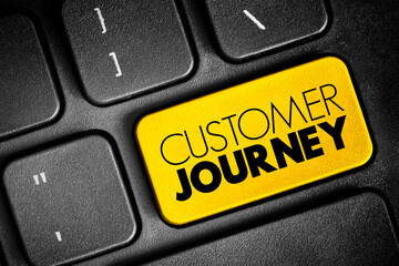 Customer Journey - visual representation of a customer's experience with a company, text button on keyboard