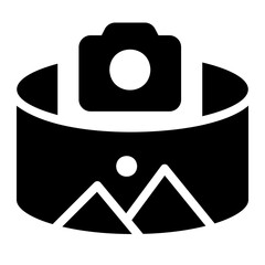 panoramic glyph icon