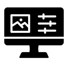 photo editing glyph icon