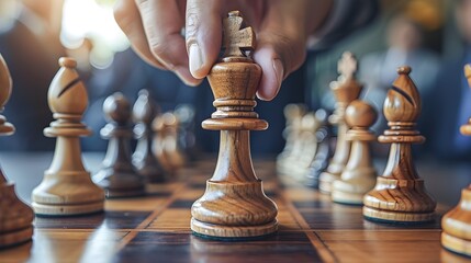 Strategic Chess Game Represents Executive Leadership and Decision Making Skills
