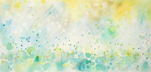 Abstract Watercolor Splash in Yellow, Green, and Blue