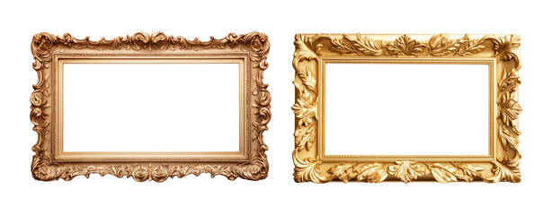 Picture frame png element set on transparent background