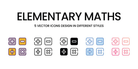 Elementary Maths Icon editable stock vector icon