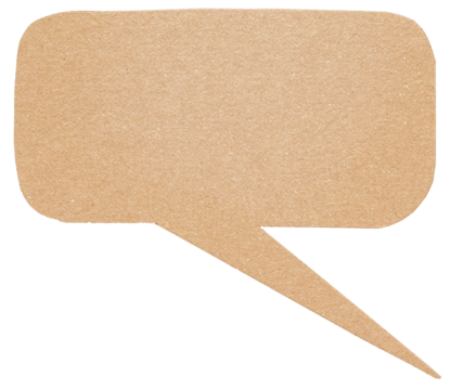Blank cut out light brown cardboard paper speech bubble of elliptical shape with copy space for text, transparent png background design element
- Powered by Adobe