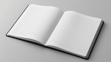 A crisp, white notebook page with clean lines and a smooth texture, ready to be filled with words.