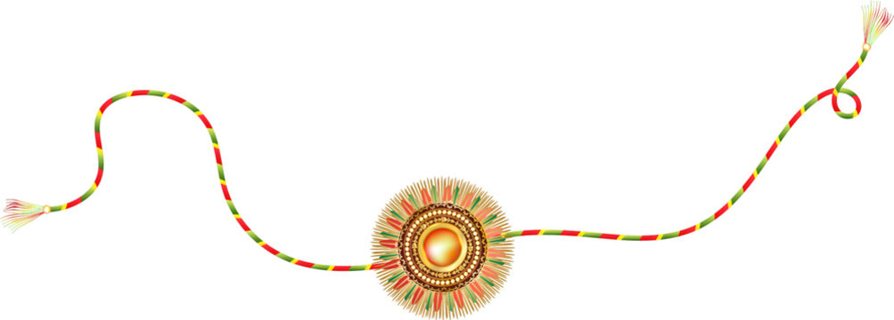 Beautiful Rakhi (wristband) Isolated Element on Png Background, Happy Raksha Bandhan Concept.