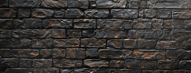 Seamless Black Brick Wall Texture for Background