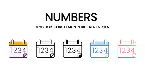 Numbers  Icon editable stock vector icon