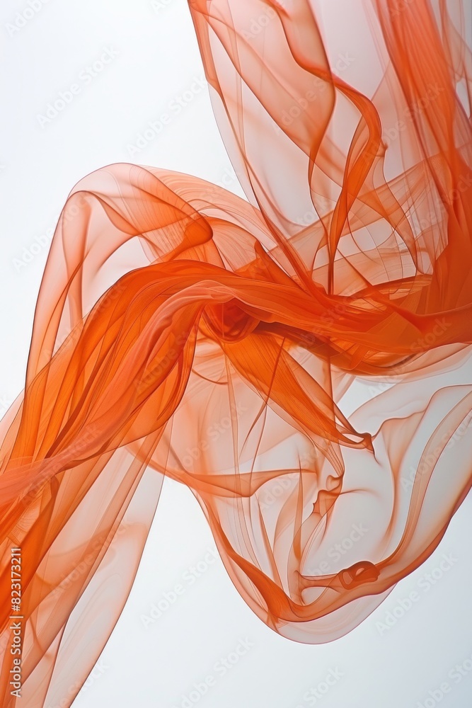 Aufkleber close-up view of an orange colored object suspended in mid-air, creating an abstract background with