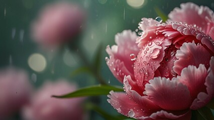 Dewdrops flower blooming background